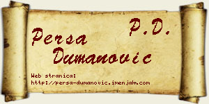Persa Dumanović vizit kartica